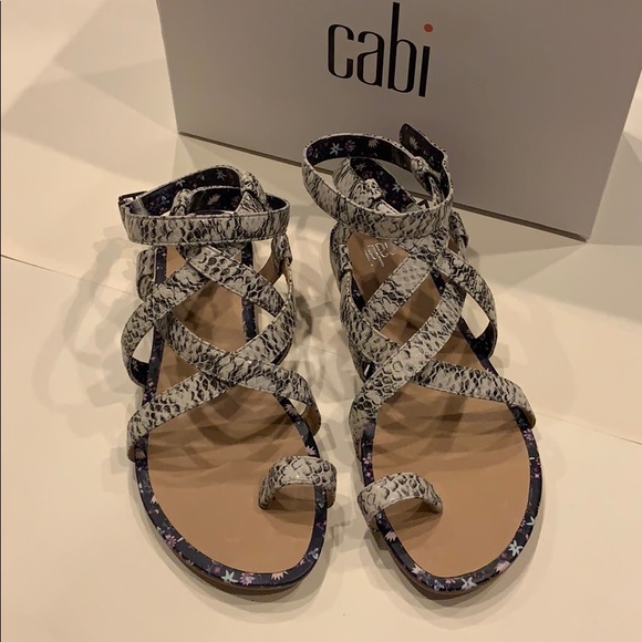 CAbi Snake Print on Leather Sandals. - Picture 3 of 5